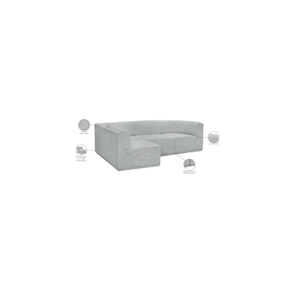 Ollie Grey Boucle Fabric Modular Sectional