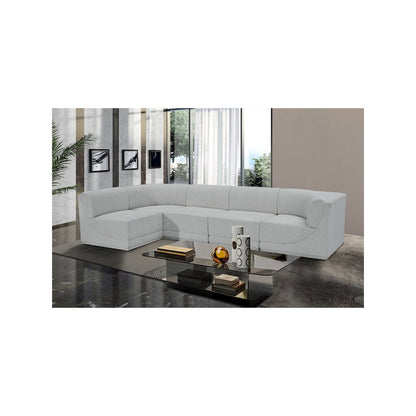 Ollie Grey Boucle Fabric Modular Sectional