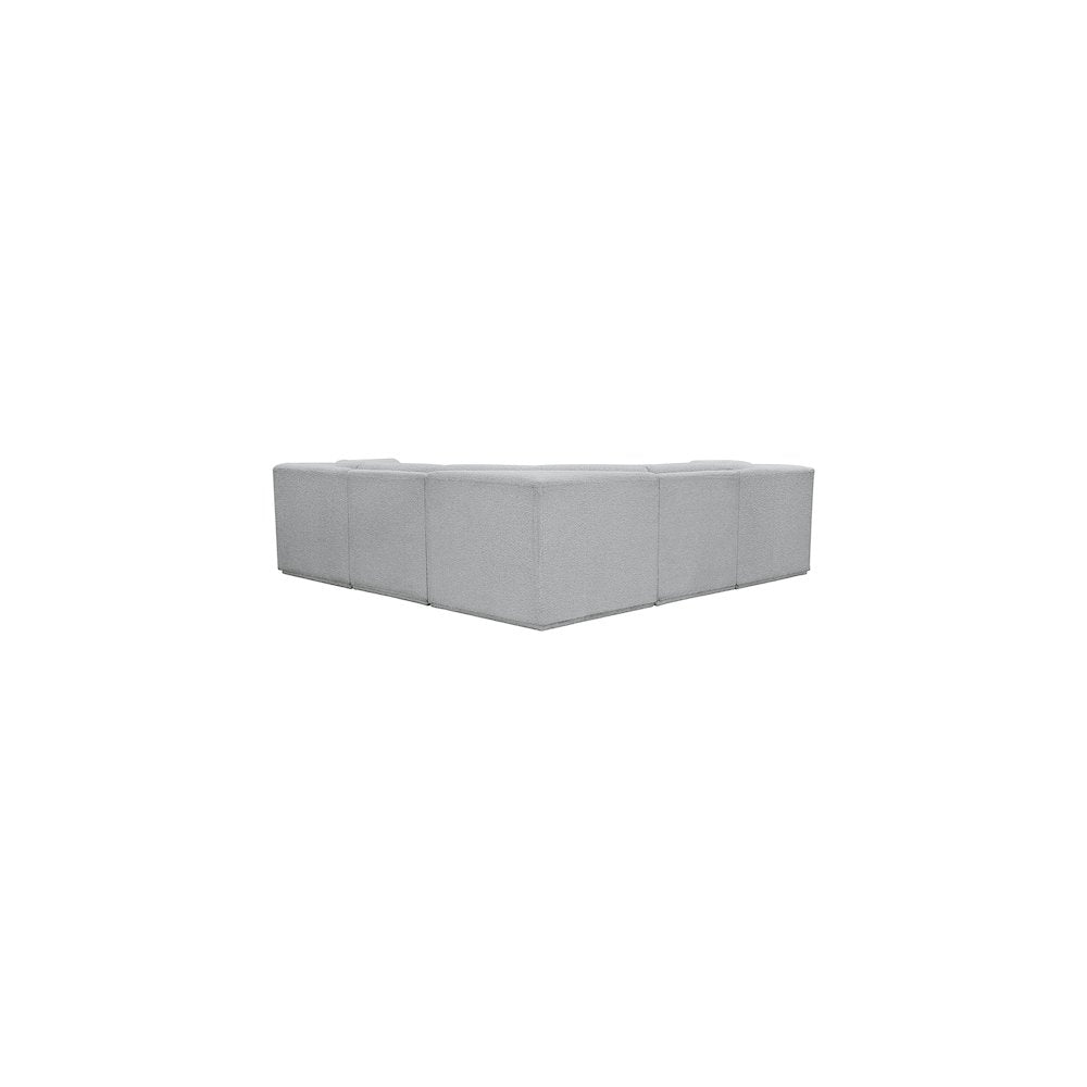Ollie Grey Boucle Fabric Modular Sectional