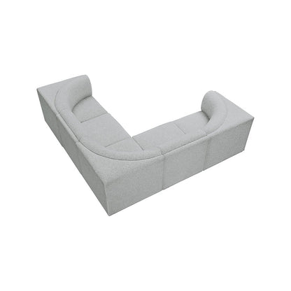 Ollie Grey Boucle Fabric Modular Sectional