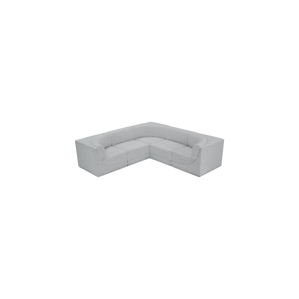 Ollie Grey Boucle Fabric Modular Sectional