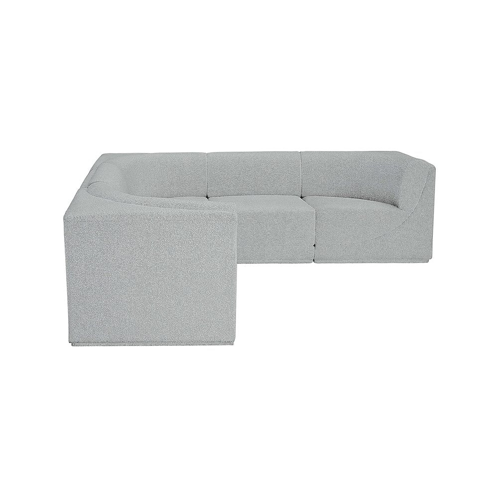 Ollie Grey Boucle Fabric Modular Sectional
