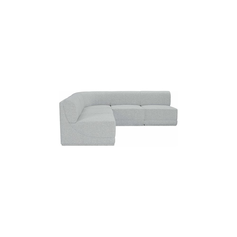 Ollie Grey Boucle Fabric Modular Sectional