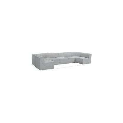 Ollie Grey Boucle Fabric Modular Sectional