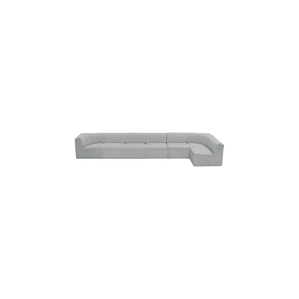 Ollie Grey Boucle Fabric Modular Sectional