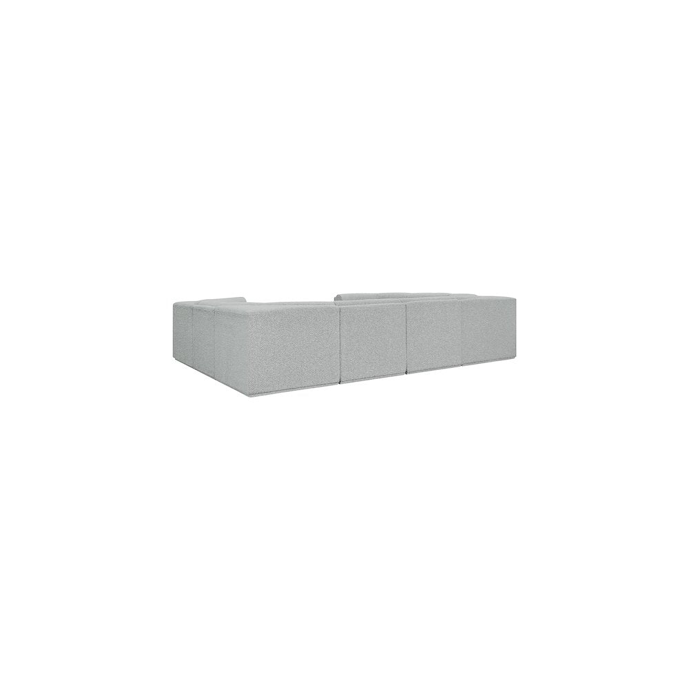 Ollie Grey Boucle Fabric Modular Sectional