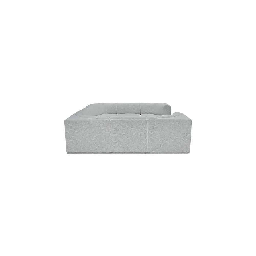 Ollie Grey Boucle Fabric Modular Sectional