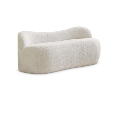 Flair Cream Boucle Fabric Bench