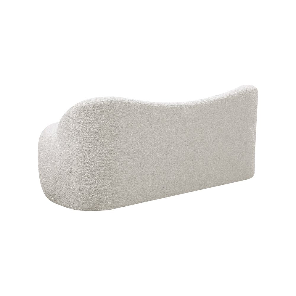 Flair Cream Boucle Fabric Bench