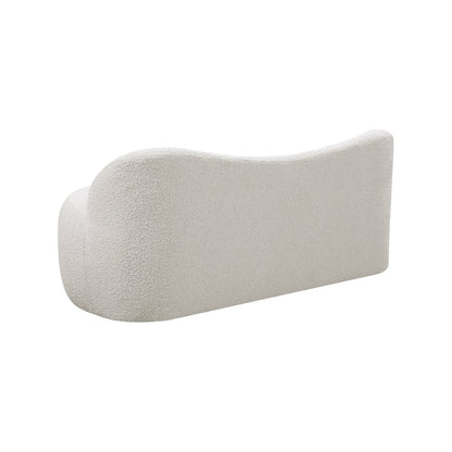 Flair Cream Boucle Fabric Bench