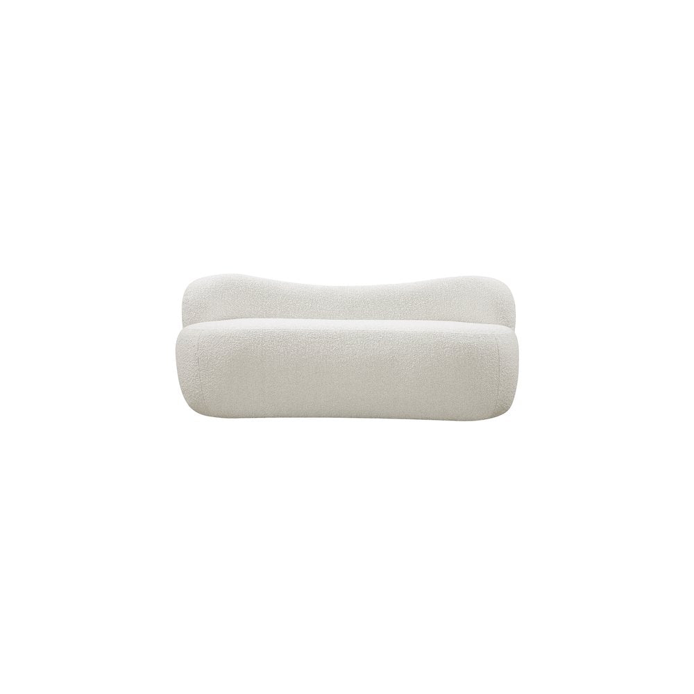 Flair Cream Boucle Fabric Bench