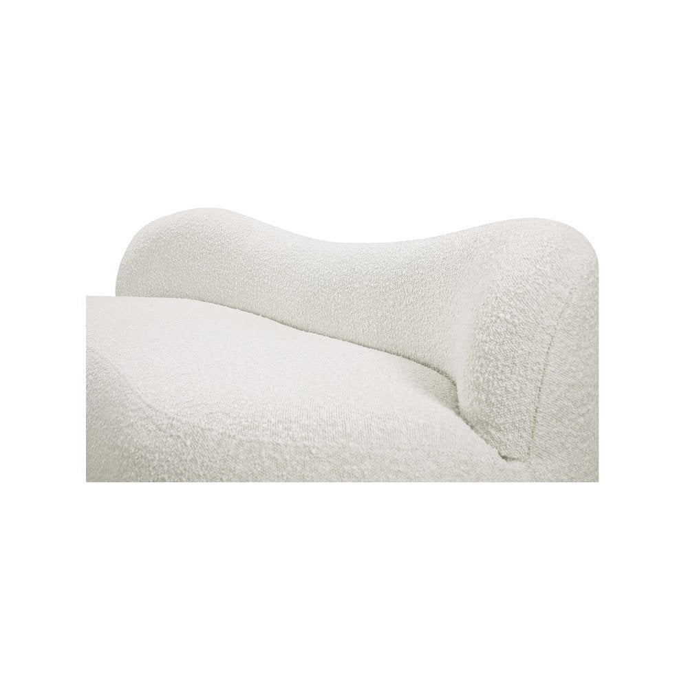 Flair Cream Boucle Fabric Bench
