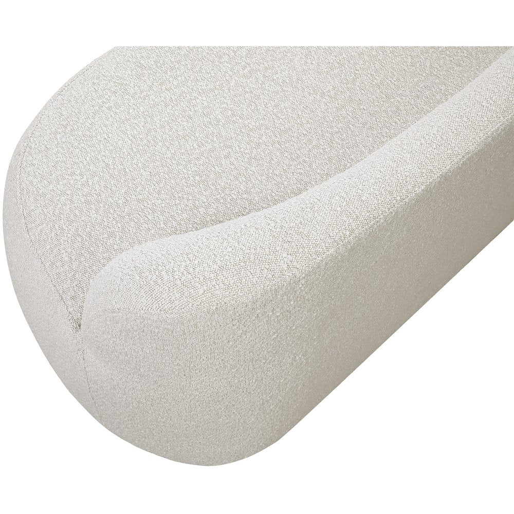 Flair Cream Boucle Fabric Bench