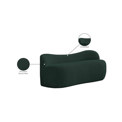 Flair Green Boucle Fabric Bench