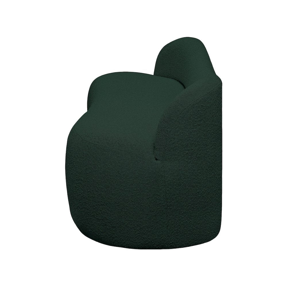 Flair Green Boucle Fabric Bench
