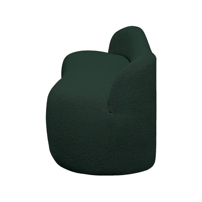 Flair Green Boucle Fabric Bench