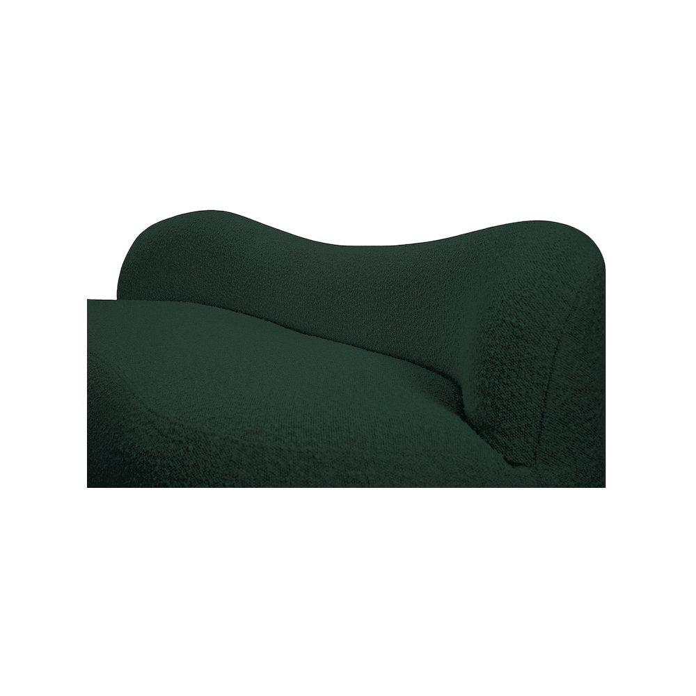 Flair Green Boucle Fabric Bench
