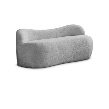Flair Grey Boucle Fabric Bench