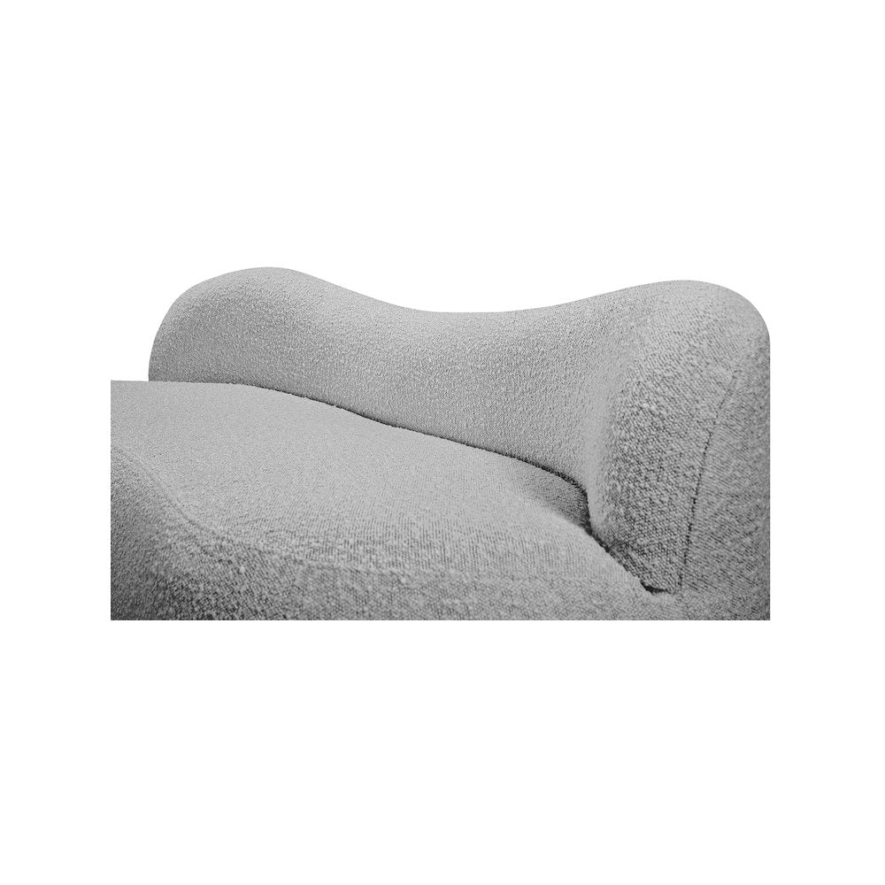 Flair Grey Boucle Fabric Bench