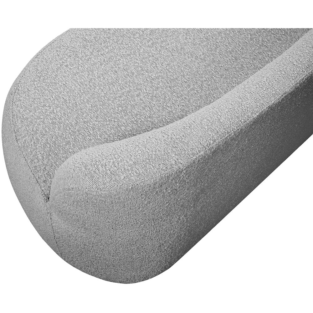 Flair Grey Boucle Fabric Bench