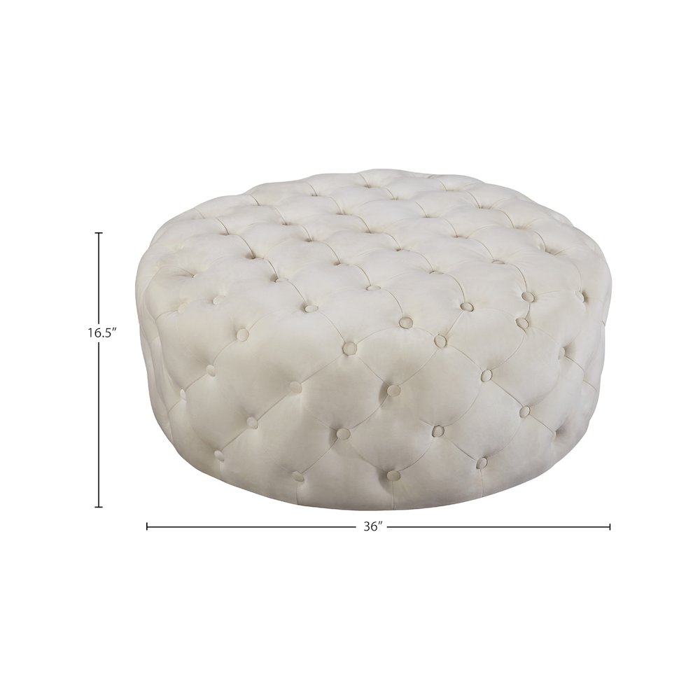 Addison Cream Velvet Ottoman/Bench