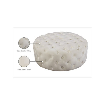 Addison Cream Velvet Ottoman/Bench