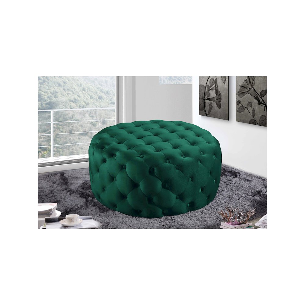 Addison Green Velvet Ottoman/Bench