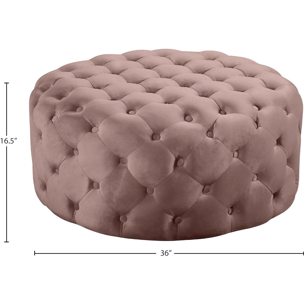 Addison Pink Velvet Ottoman/Bench
