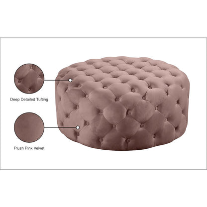 Addison Pink Velvet Ottoman/Bench