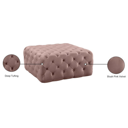 Ariel Pink Velvet Ottoman/Bench