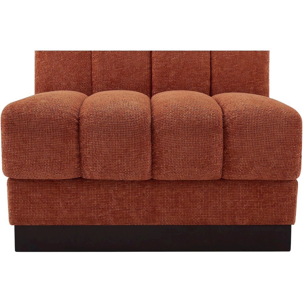 Quinn Cognac Chenille Fabric Armless Chair