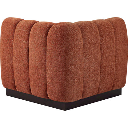 Quinn Cognac Chenille Fabric Corner Chair