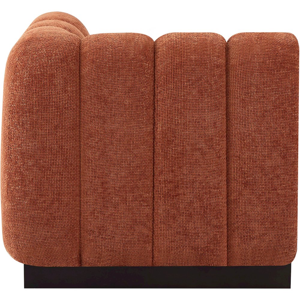Quinn Cognac Chenille Fabric Corner Chair