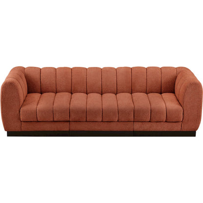 Quinn Cognac Chenille Fabric Modular Sofa