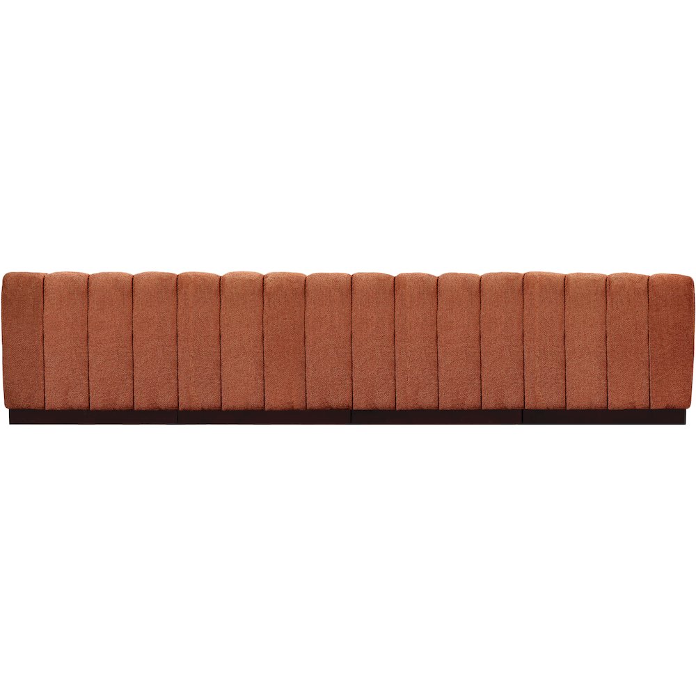 Quinn Cognac Chenille Fabric Modular Sofa