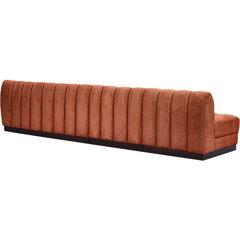 Quinn Cognac Chenille Fabric Modular Sofa
