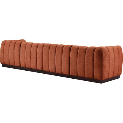 Quinn Cognac Chenille Fabric Modular Sofa