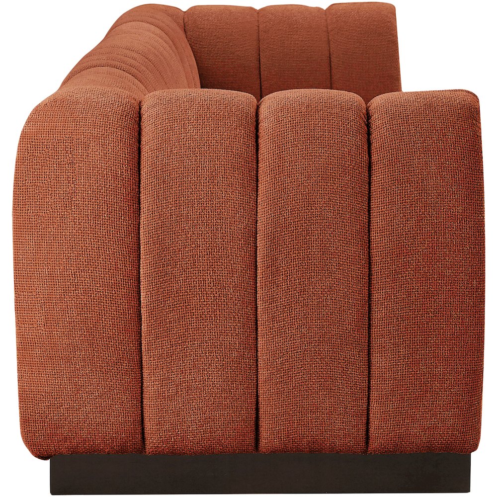 Quinn Cognac Chenille Fabric Modular Sofa