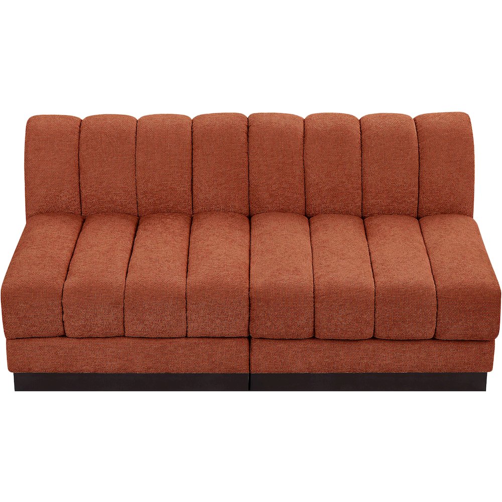 Quinn Cognac Chenille Fabric Modular Sofa