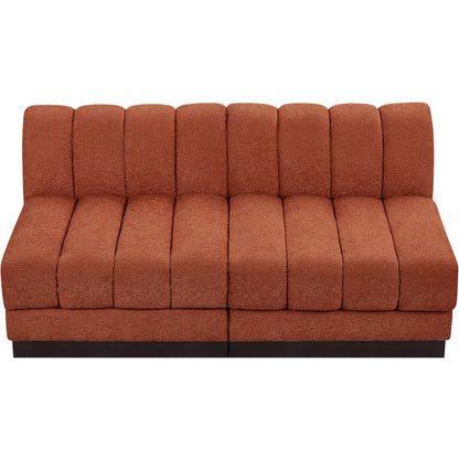 Quinn Cognac Chenille Fabric Modular Sofa
