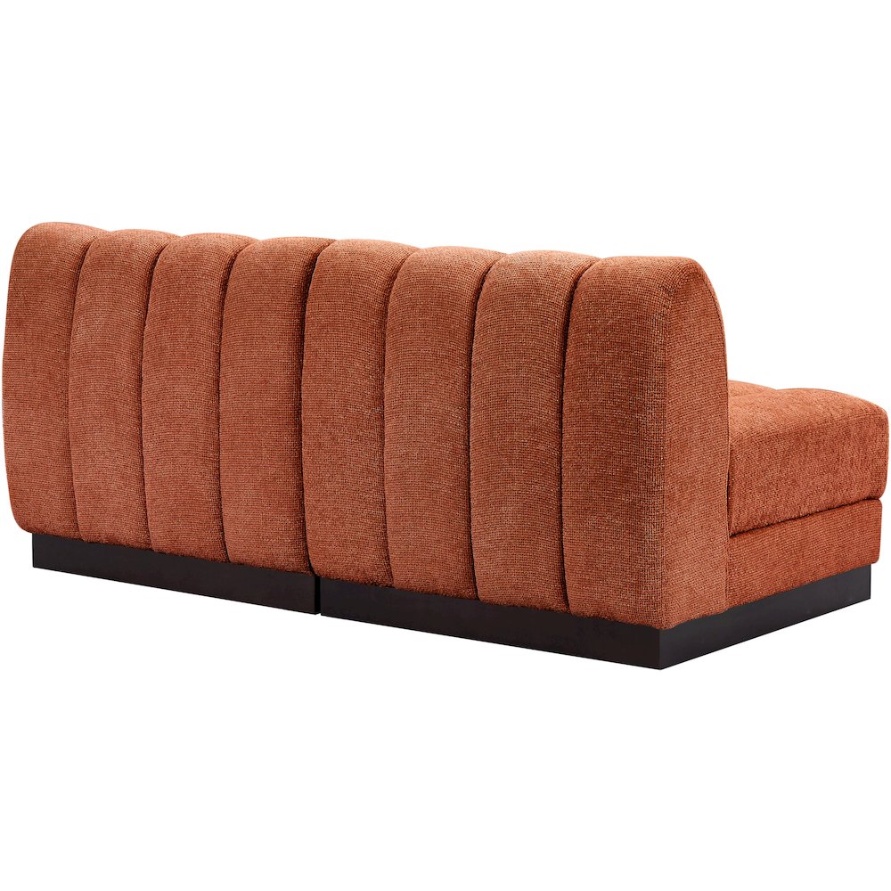 Quinn Cognac Chenille Fabric Modular Sofa