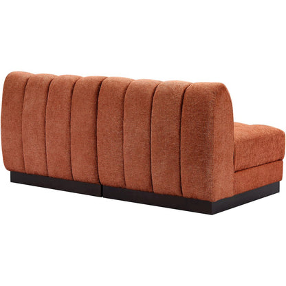 Quinn Cognac Chenille Fabric Modular Sofa