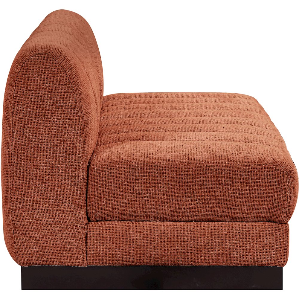Quinn Cognac Chenille Fabric Modular Sofa