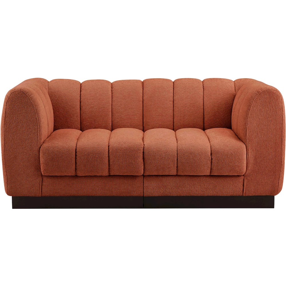 Quinn Cognac Chenille Fabric Modular Sofa