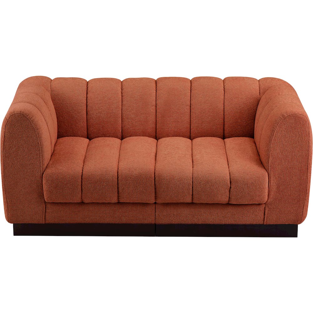 Quinn Cognac Chenille Fabric Modular Sofa