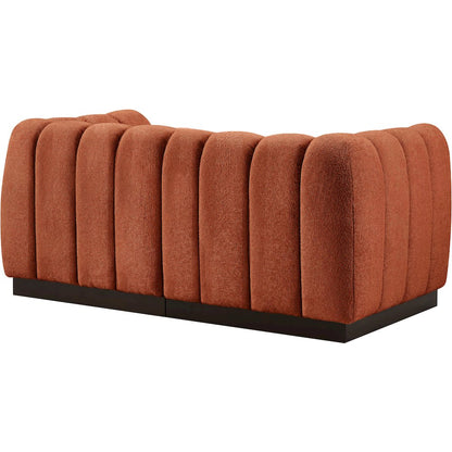 Quinn Cognac Chenille Fabric Modular Sofa