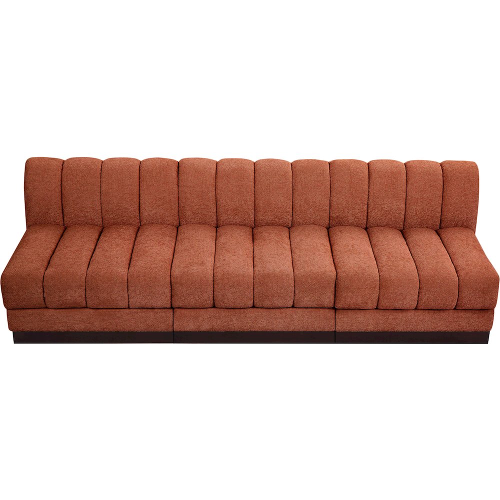 Quinn Cognac Chenille Fabric Modular Sofa