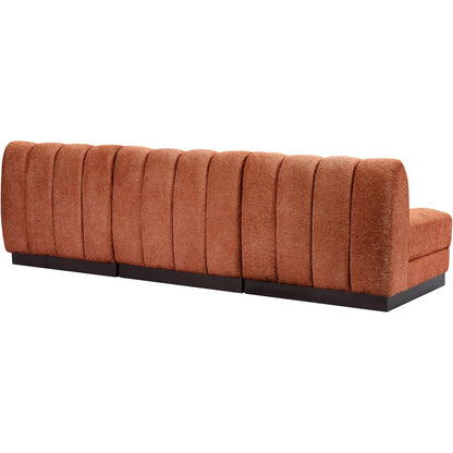 Quinn Cognac Chenille Fabric Modular Sofa