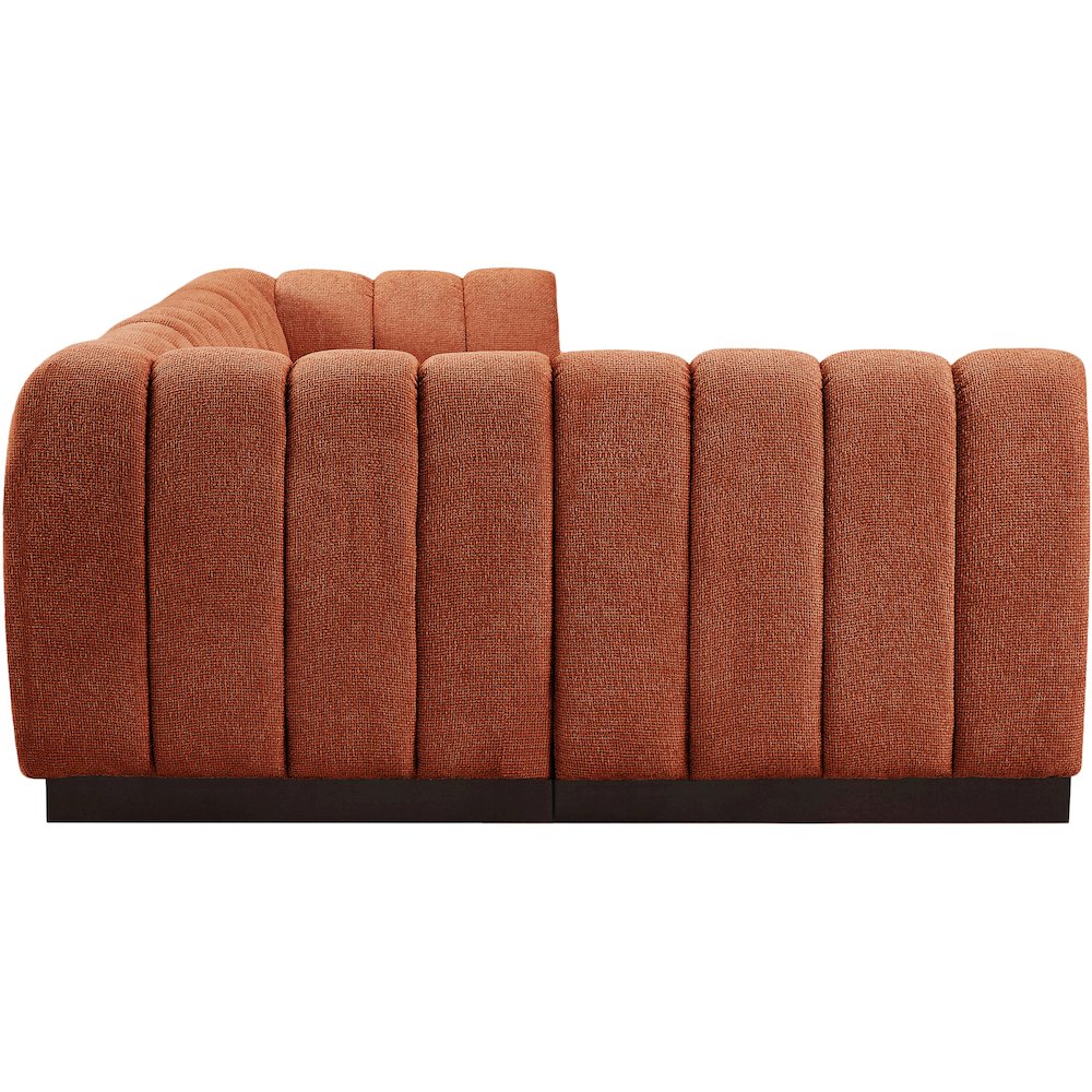 Quinn Cognac Chenille Fabric Modular Sectional