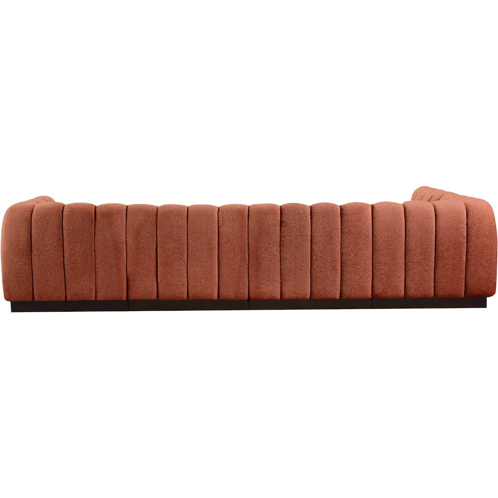 Quinn Cognac Chenille Fabric Modular Sectional